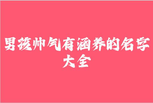 男孩帅气有涵养的名字大全