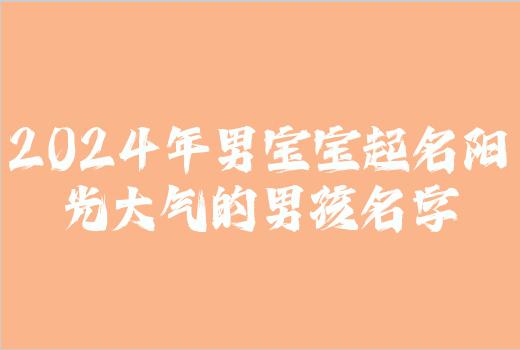 2024年男宝宝起名阳光大气的男孩名字